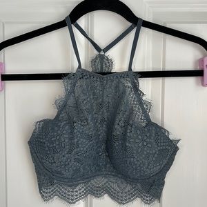 Lace high neck push-up bralette